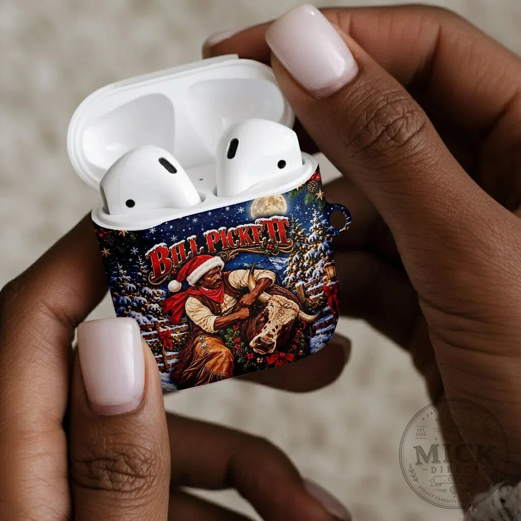 Bill Pickett Christmas Bull Rider AirPods Case Snowy Winter Rodeo Night 10 Bill Pickett Christmas Bull Rider AirPods Case Snowy Winter Rodeo Night