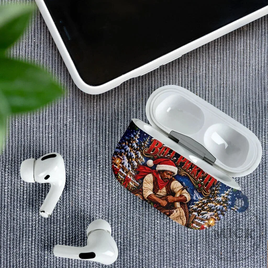Bill Pickett Christmas Bull Rider AirPods Case Snowy Winter Rodeo Night 11 Bill Pickett Christmas Bull Rider AirPods Case Snowy Winter Rodeo Night