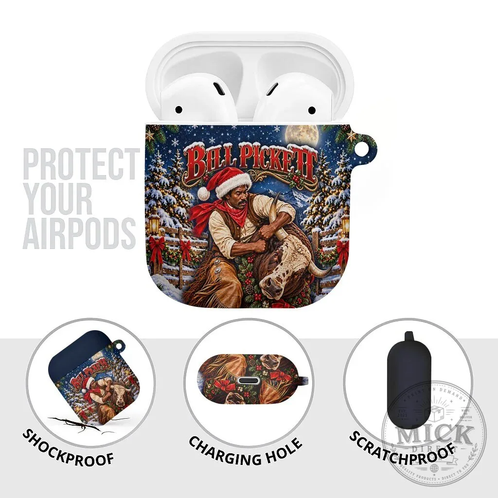 Bill Pickett Christmas Bull Rider AirPods Case Snowy Winter Rodeo Night 13 Bill Pickett Christmas Bull Rider AirPods Case Snowy Winter Rodeo Night