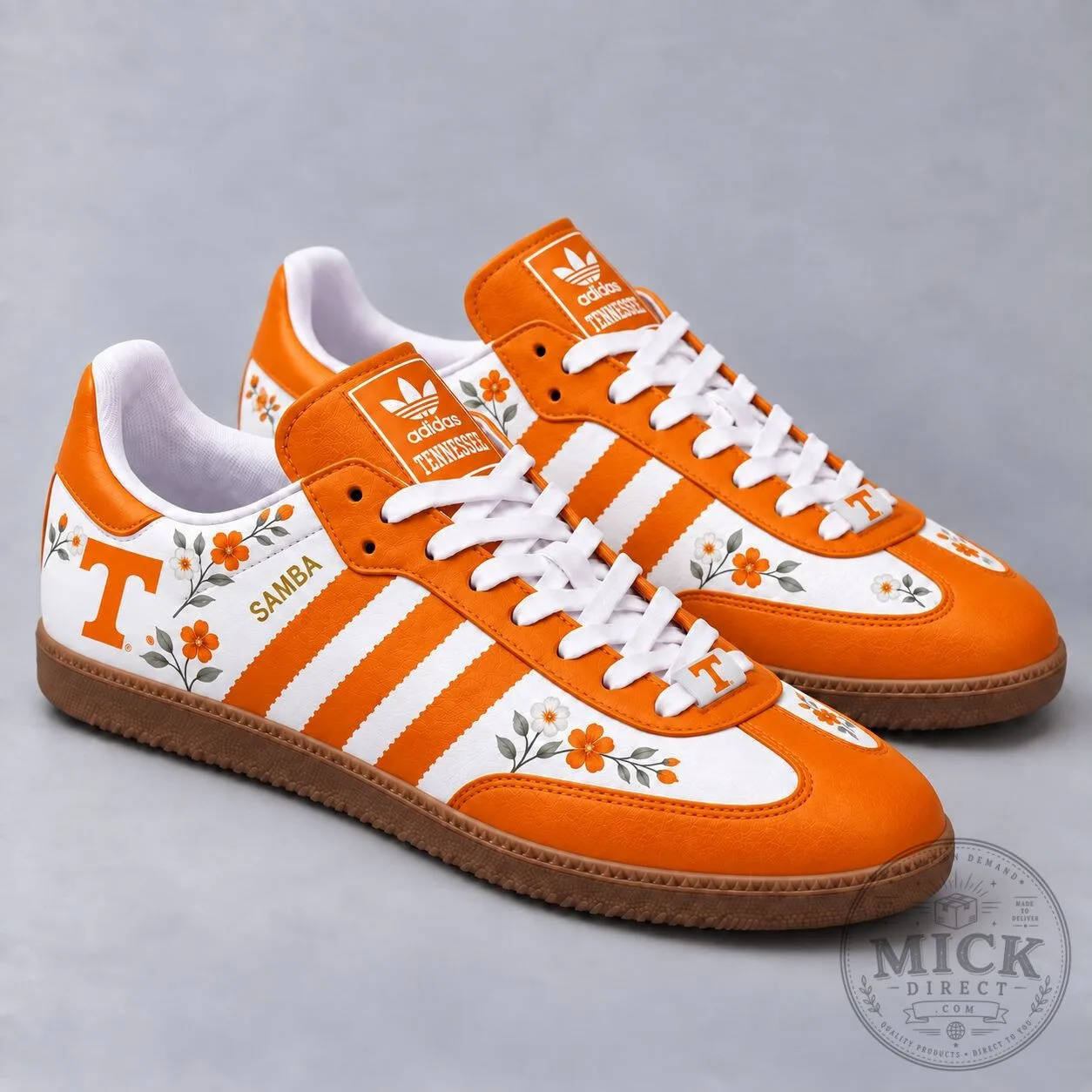 Tennessee Volunteers Floral Game Day Samba Shoes for Women, Men, and Kids