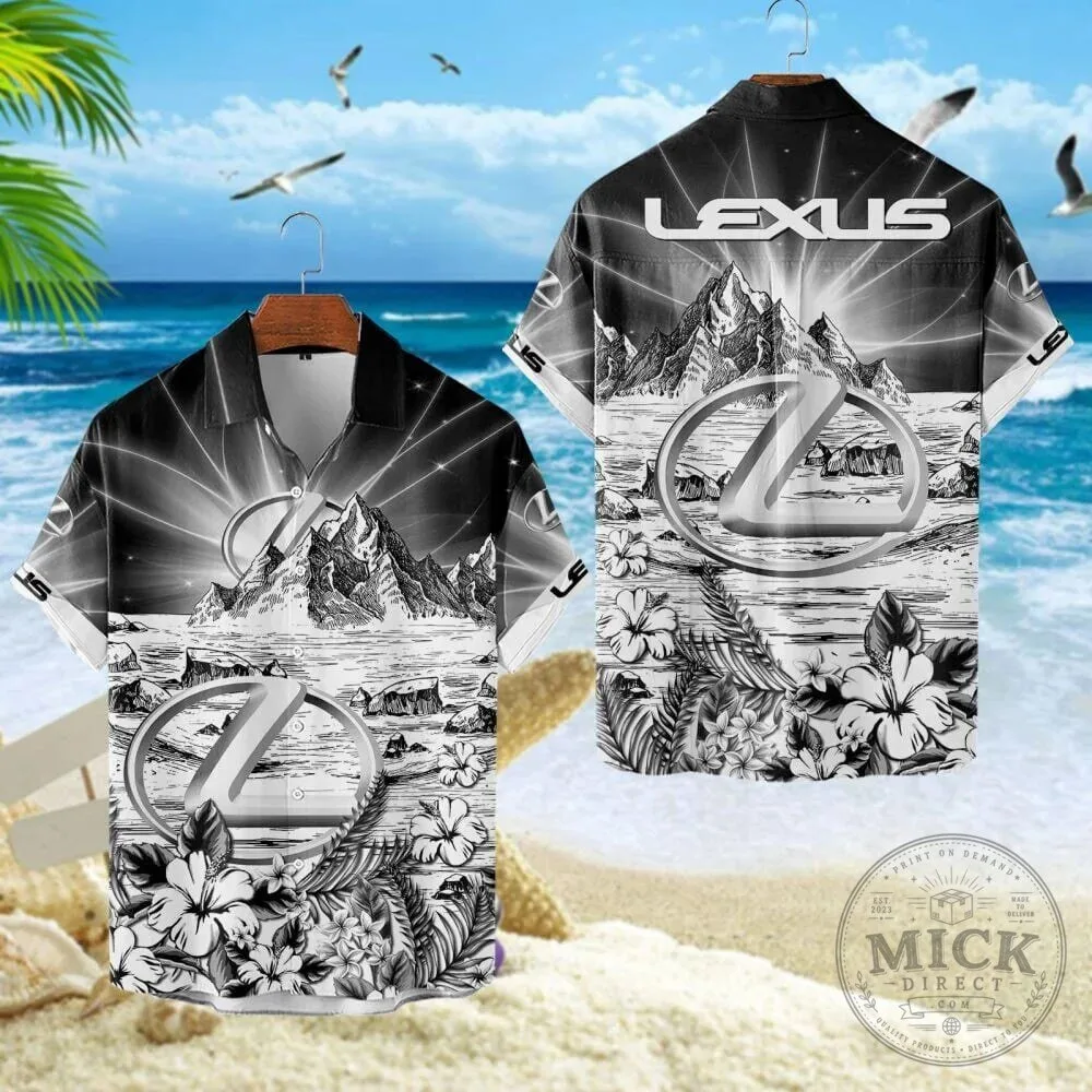 Lexus Logo Mountain Beach Summer Hawaiian Shirt