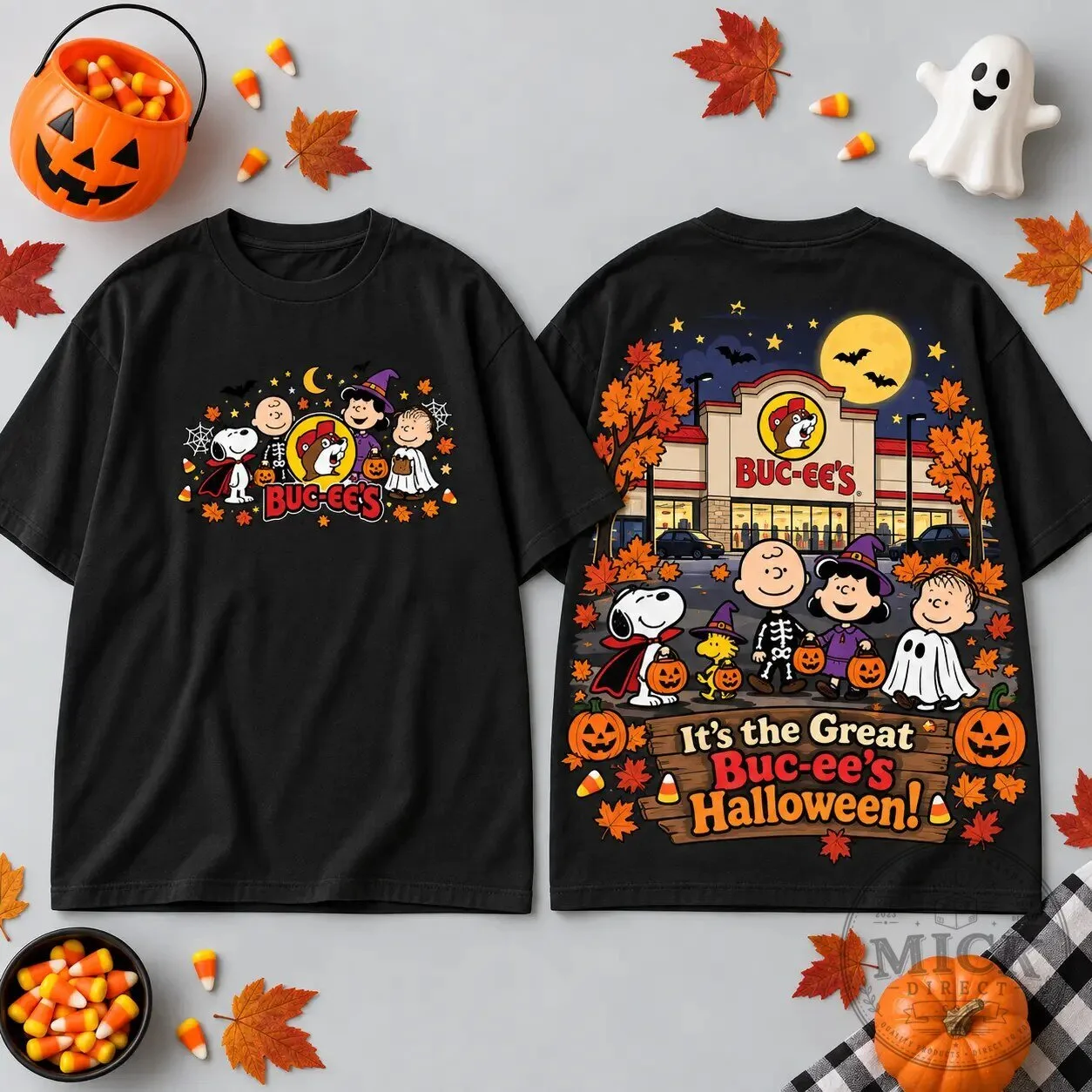 Buc-ee’s Peanuts Great Pumpkin Halloween T-Shirt for Cozy Autumn Road Trip