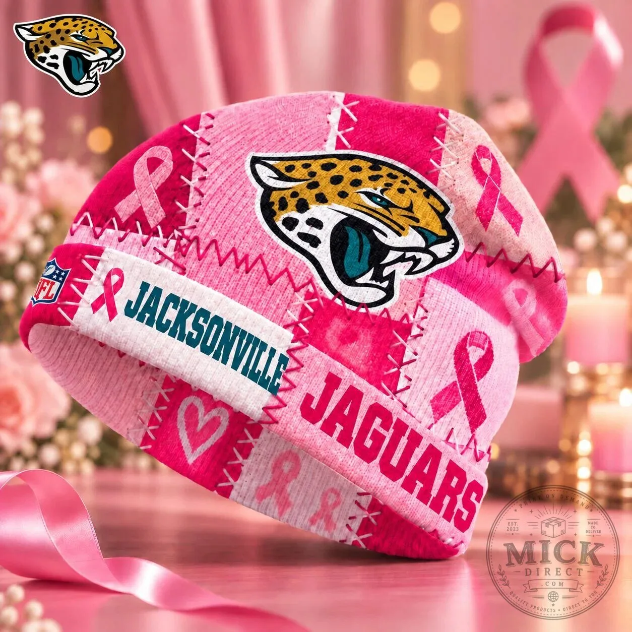 Jacksonville Jaguars NFL Breast Cancer Awareness Pink Ribbon Patchwork Cap Hat 5 Jacksonville Jaguars NFL Breast Cancer Awareness Pink Ribbon Patchwork Cap Hat
