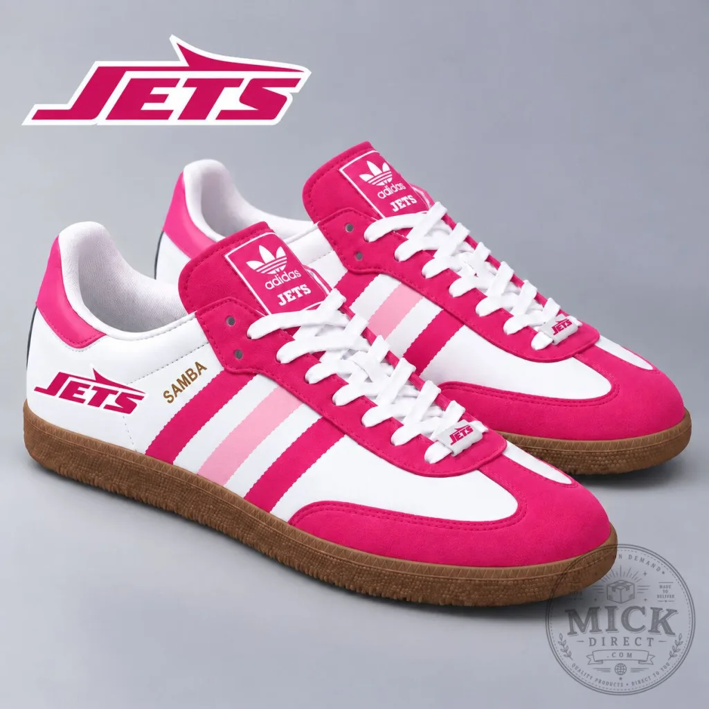 New York Jets National Football League Pink Breast Cancer Awareness Samba Shoes New York Jets National Football League Pink Breast Cancer Awareness Samba Shoes