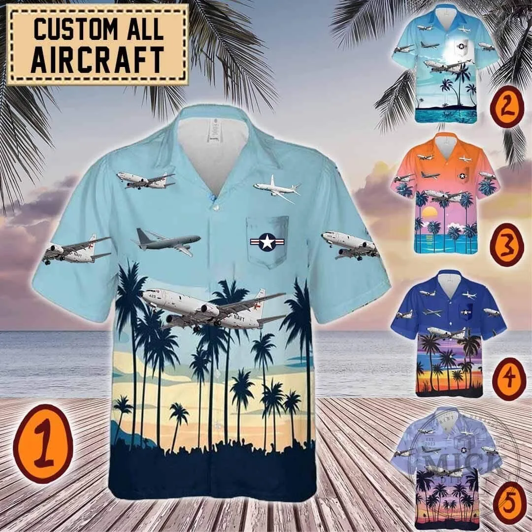 Boeing P-8 Poseidon Aircraft Hawaiian Shirt