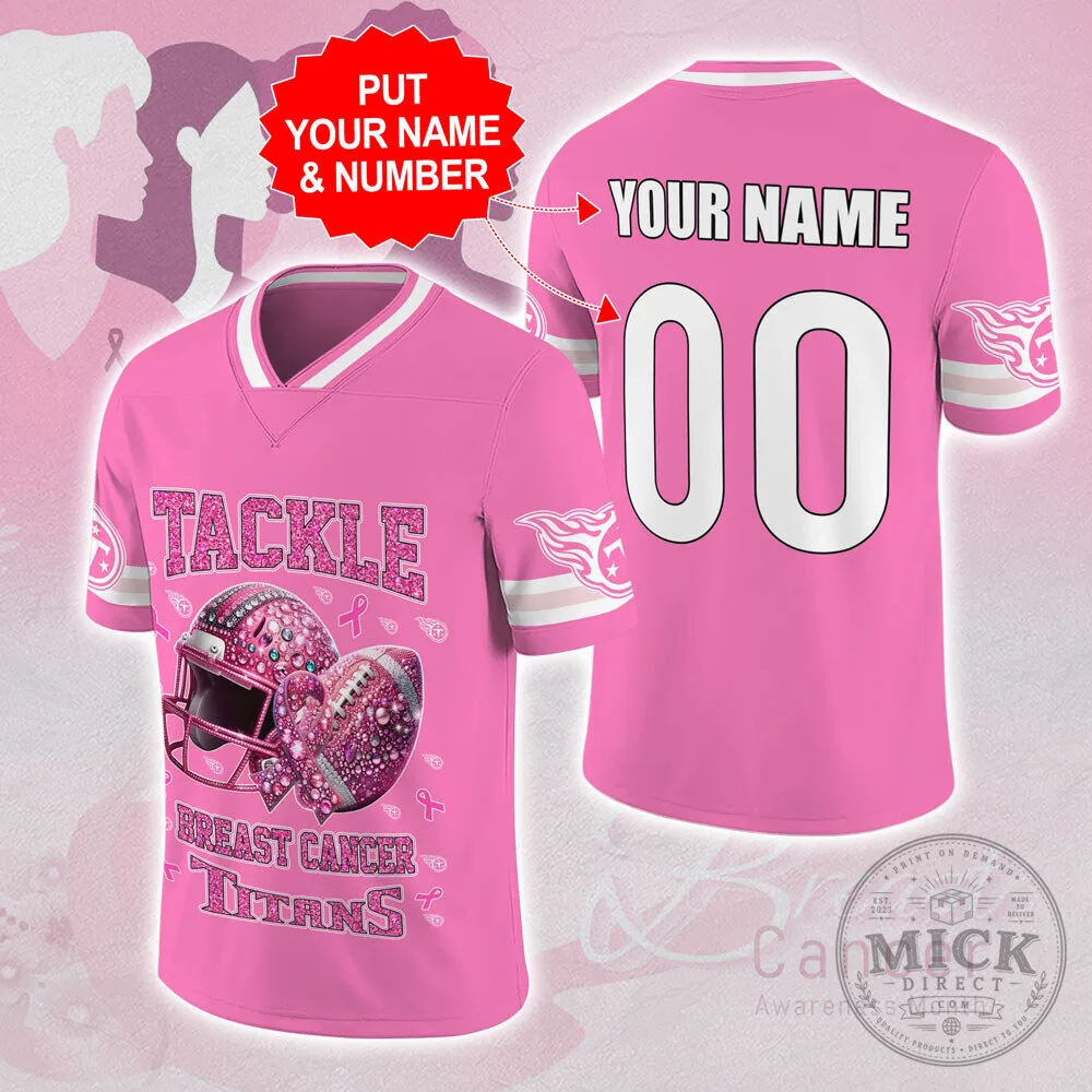 Tennessee Titans Football Breast Cancer Awareness Pink Custom Jersey