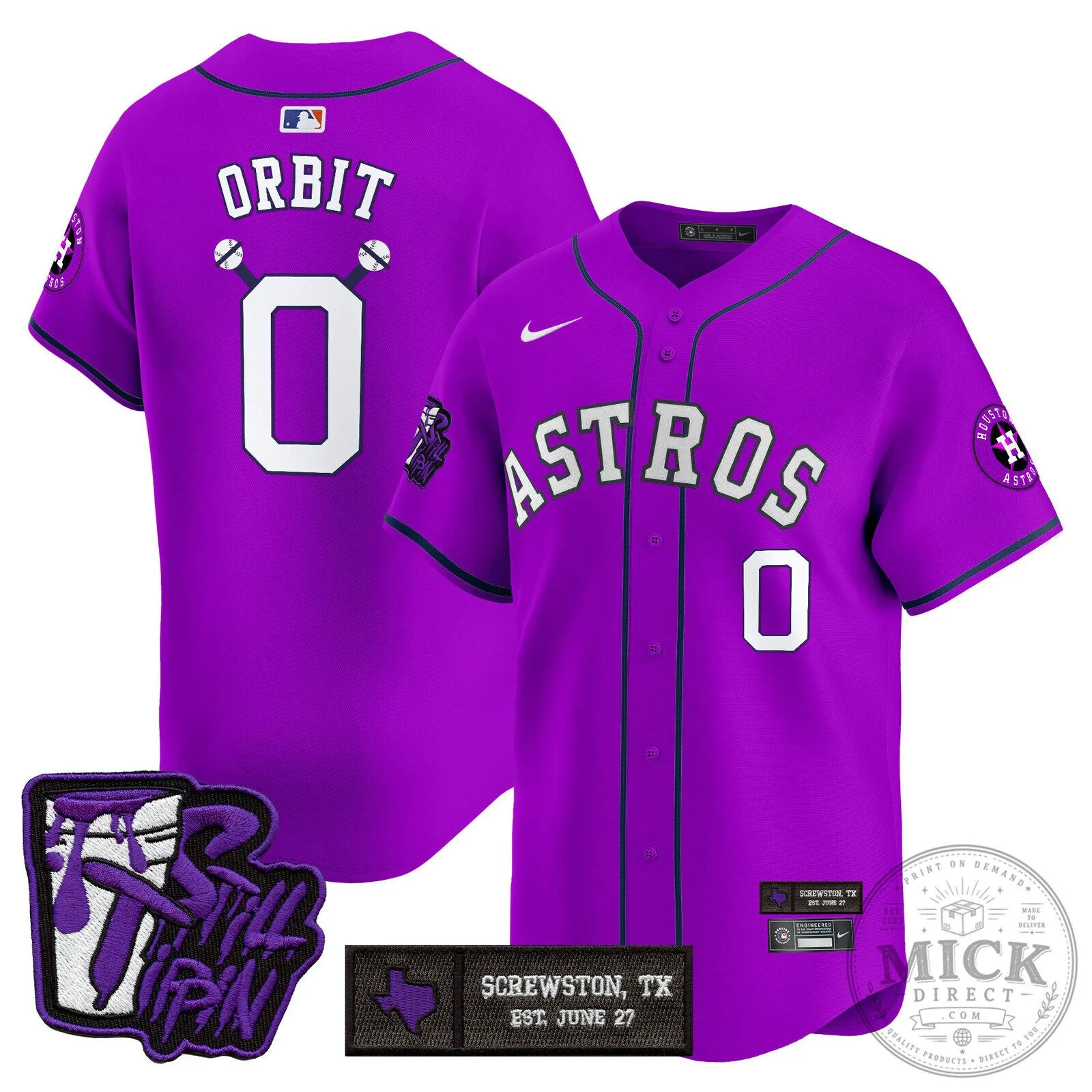 Houston Astros DJ Screw Still Tippin Orange Baseball Jersey 69 Houston Astros DJ Screw Still Tippin Orange Baseball Jersey