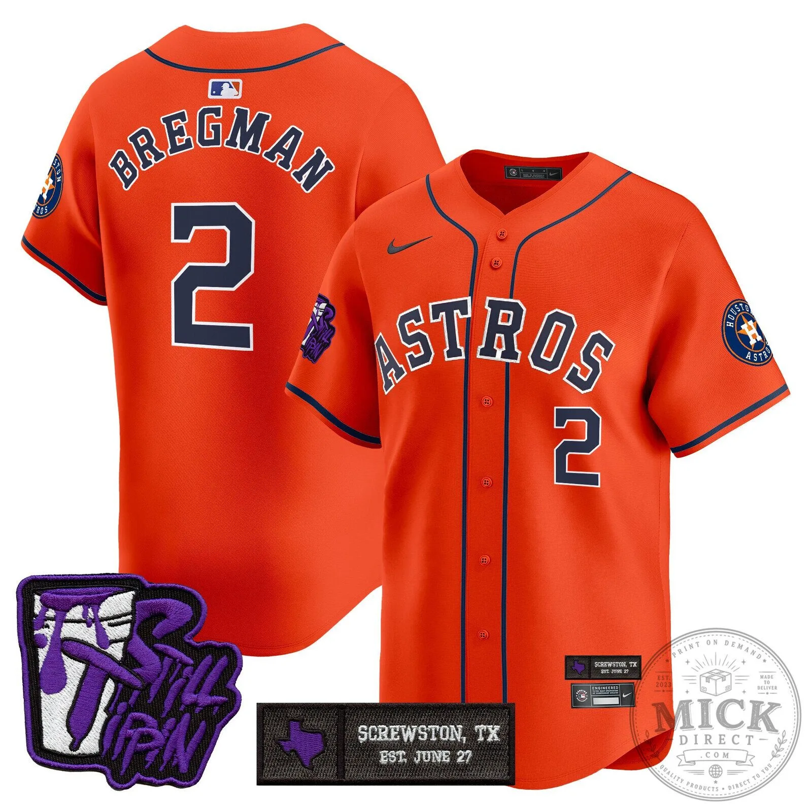 Houston Astros DJ Screw Still Tippin Orange Baseball Jersey 81 Houston Astros DJ Screw Still Tippin Orange Baseball Jersey