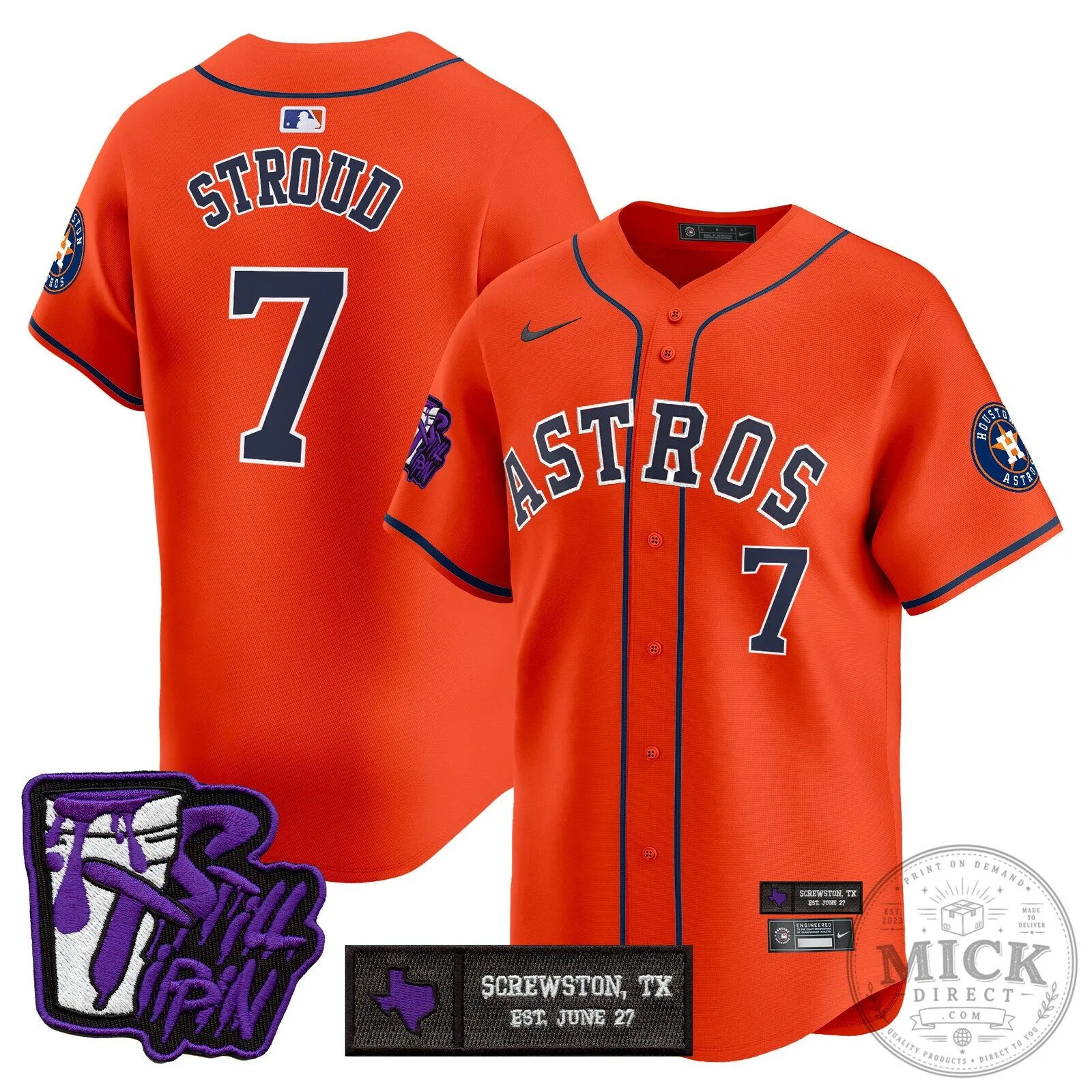 Houston Astros DJ Screw Still Tippin Orange Baseball Jersey 85 Houston Astros DJ Screw Still Tippin Orange Baseball Jersey