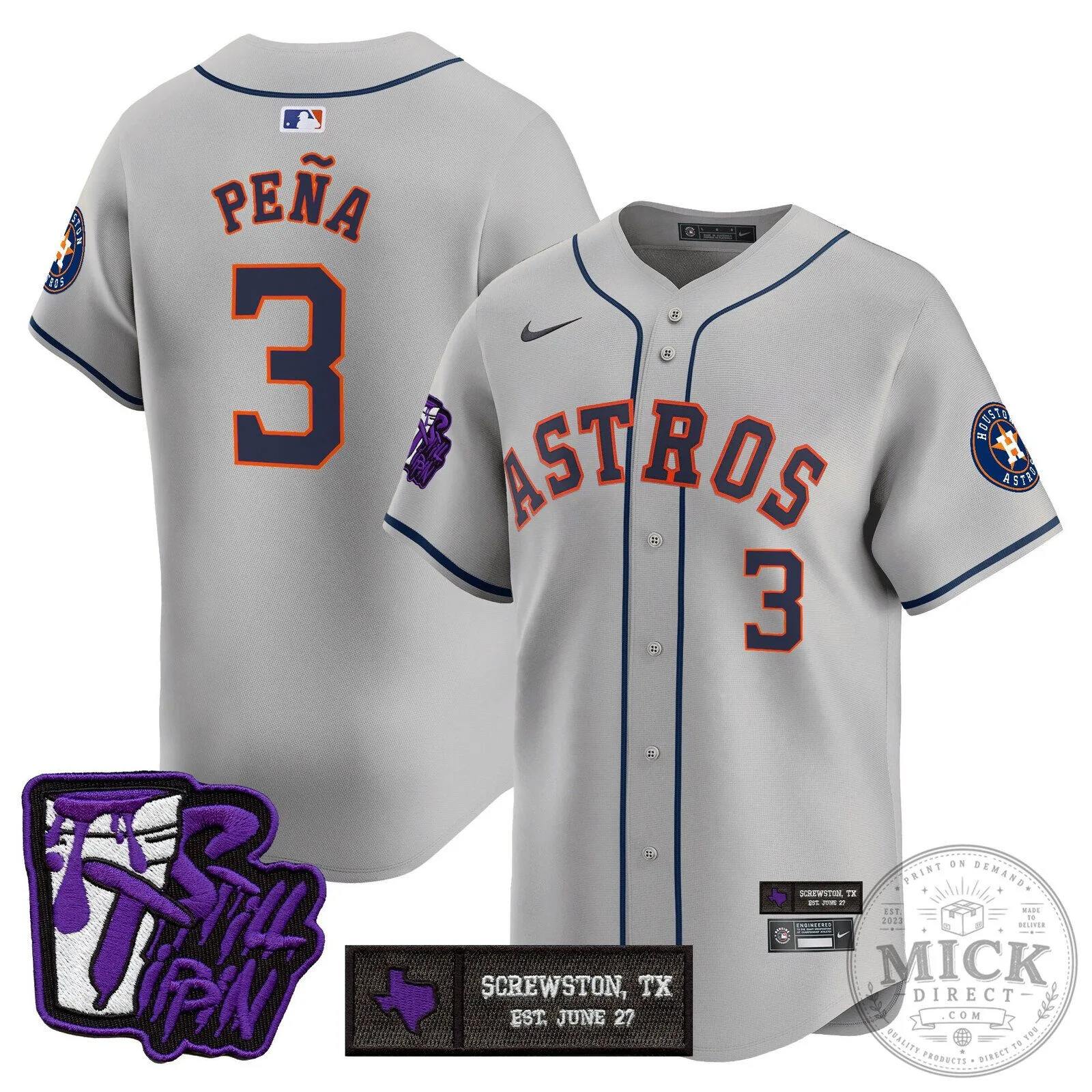 Houston Astros DJ Screw Still Tippin Orange Baseball Jersey 90 Houston Astros DJ Screw Still Tippin Orange Baseball Jersey