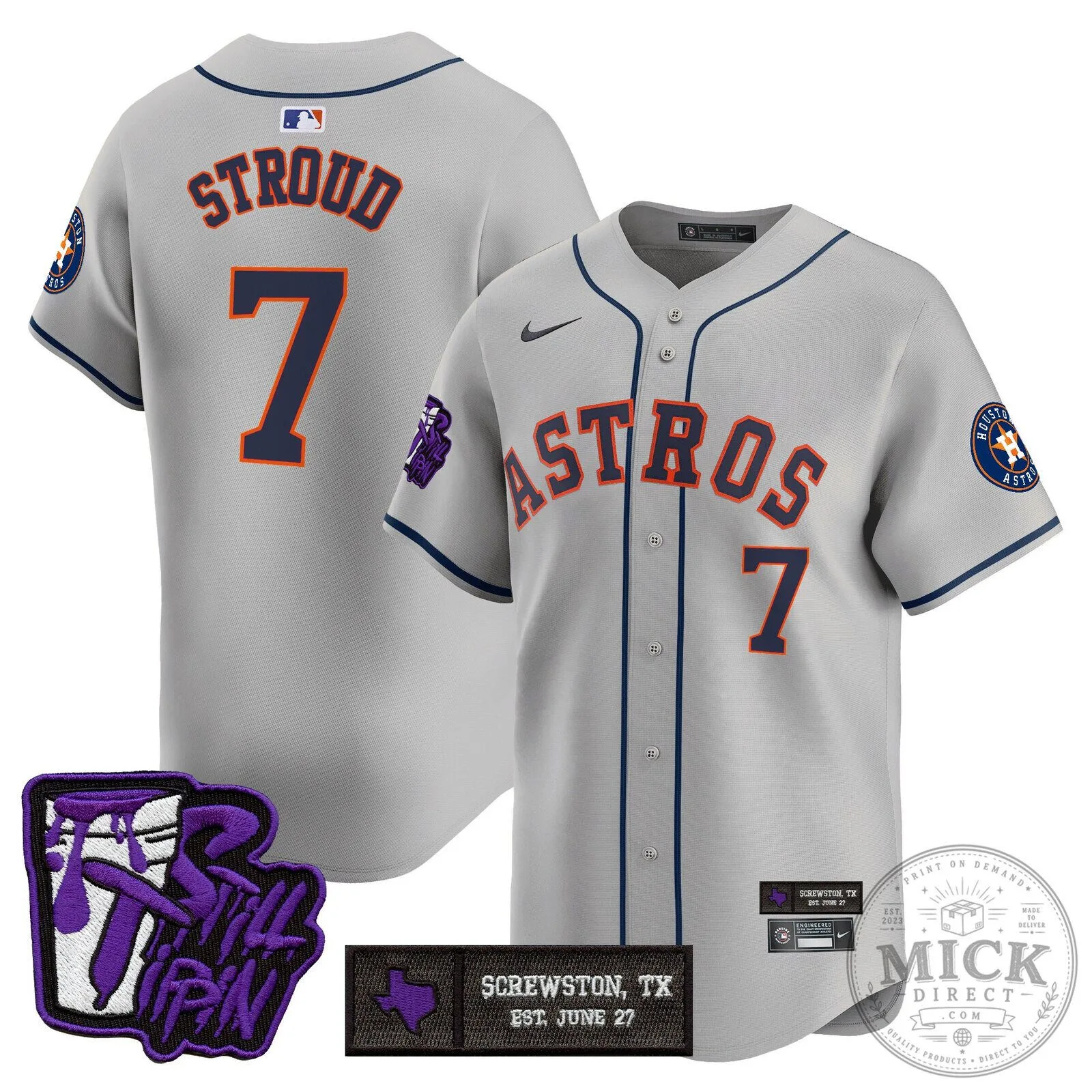 Houston Astros DJ Screw Still Tippin Orange Baseball Jersey 96 Houston Astros DJ Screw Still Tippin Orange Baseball Jersey