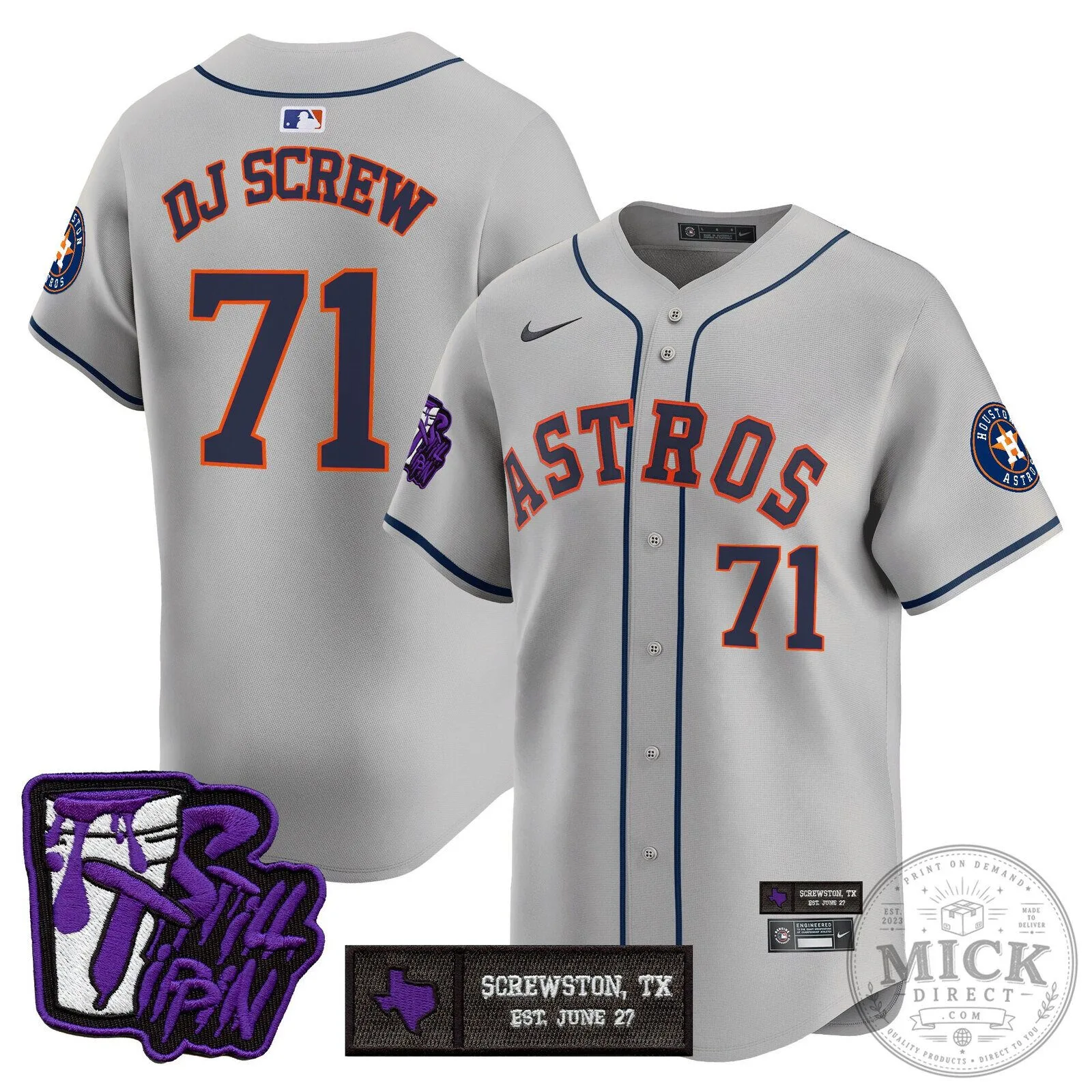 Houston Astros DJ Screw Still Tippin Orange Baseball Jersey 97 Houston Astros DJ Screw Still Tippin Orange Baseball Jersey