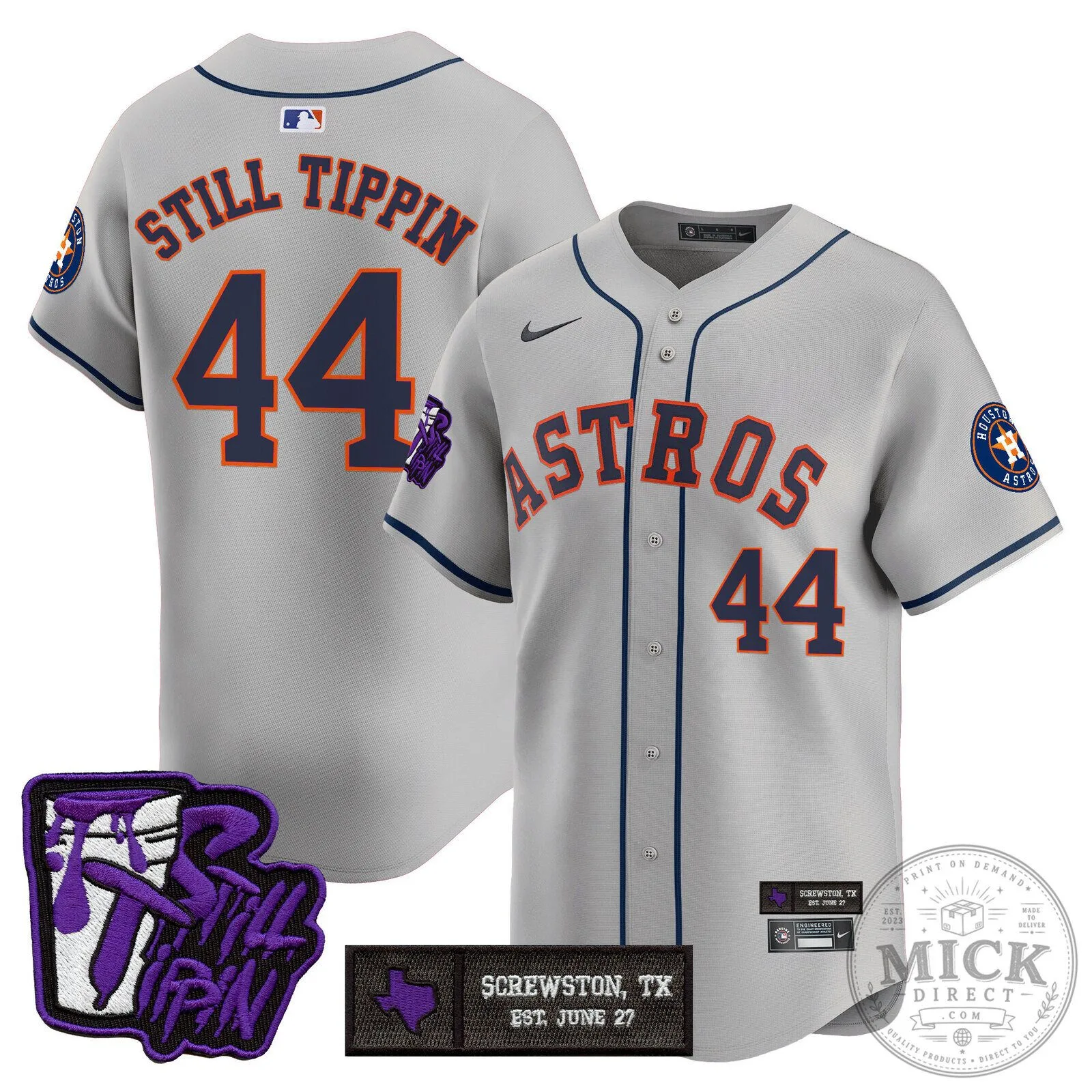 Houston Astros DJ Screw Still Tippin Orange Baseball Jersey 98 Houston Astros DJ Screw Still Tippin Orange Baseball Jersey