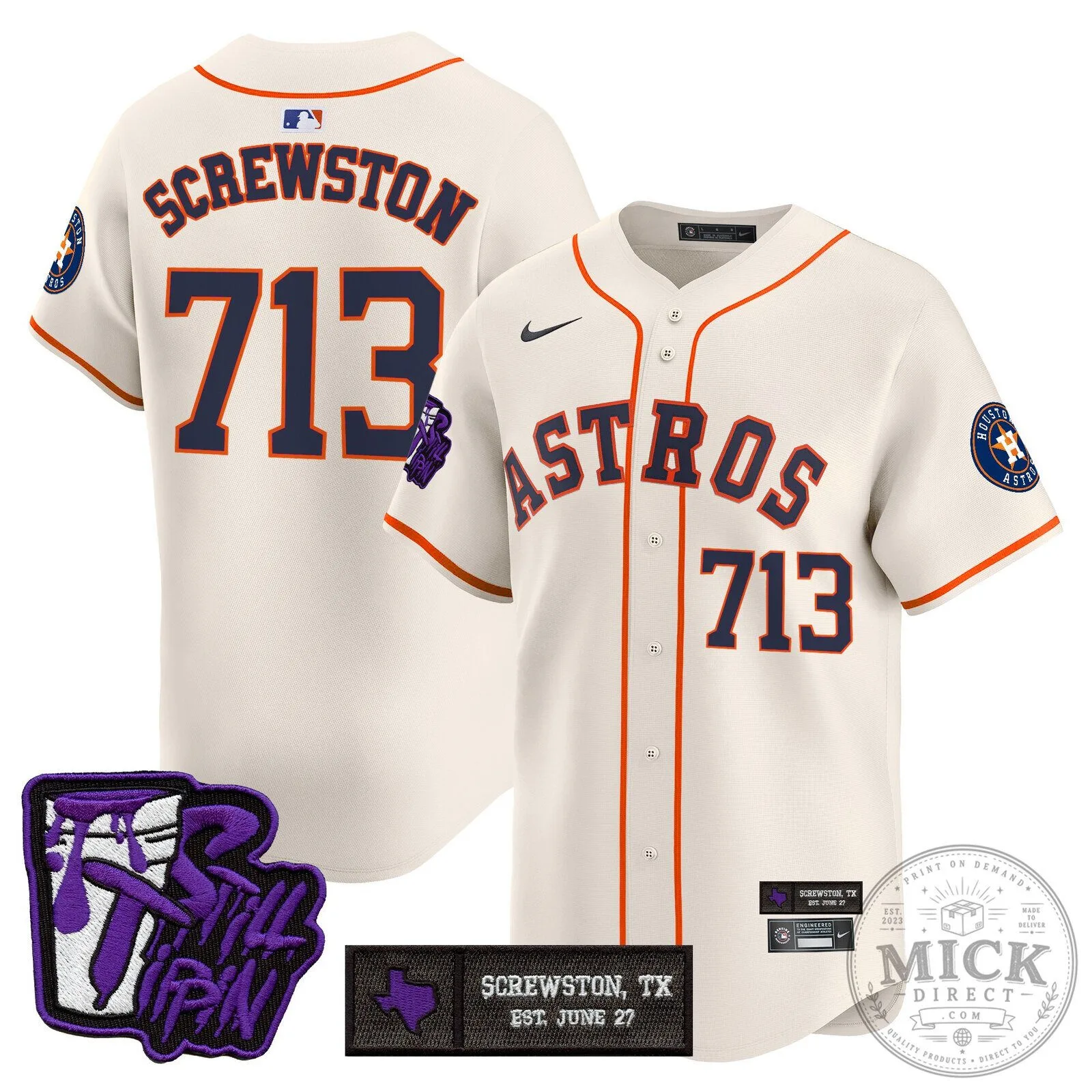Houston Astros DJ Screw Still Tippin Orange Baseball Jersey 100 Houston Astros DJ Screw Still Tippin Orange Baseball Jersey