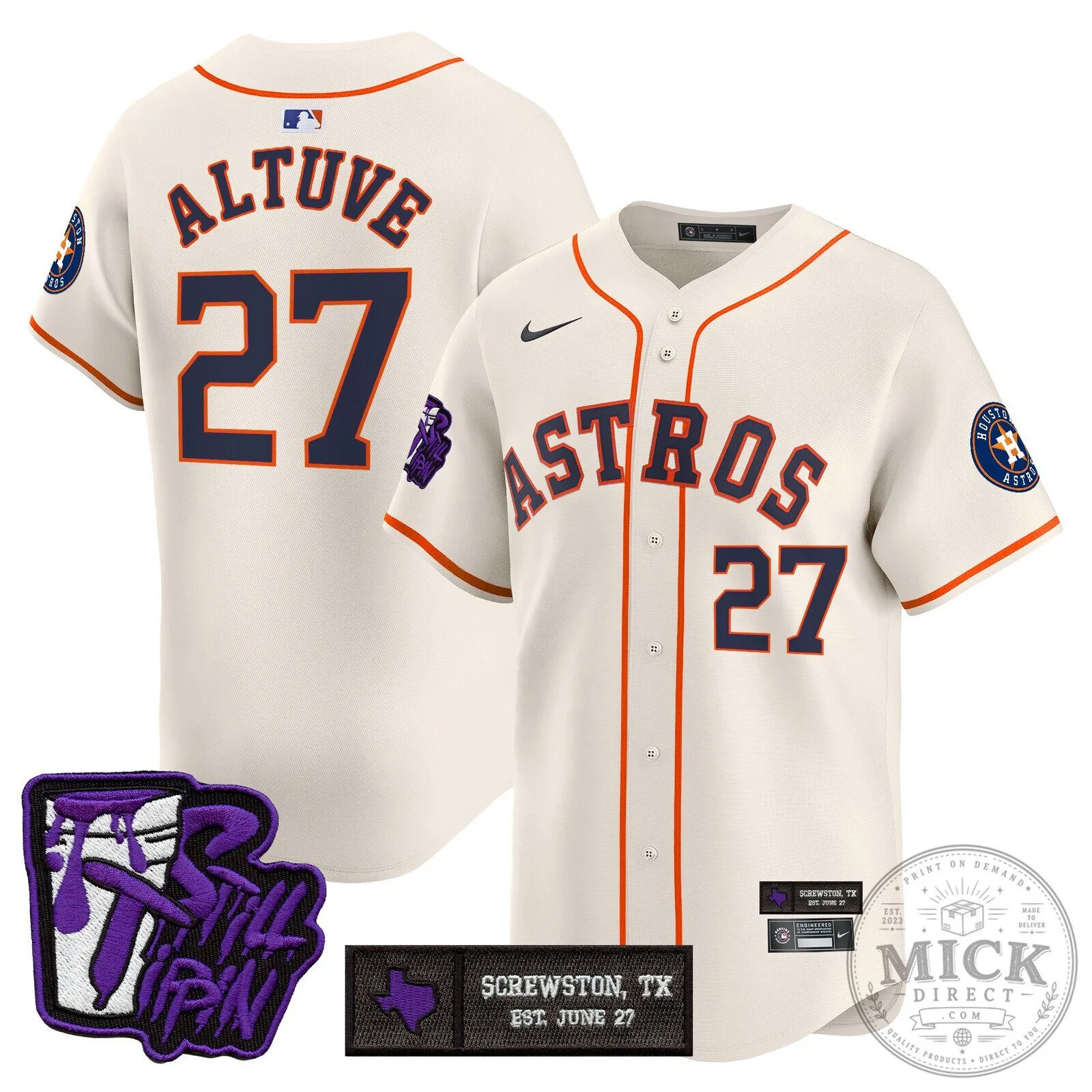 Houston Astros DJ Screw Still Tippin Orange Baseball Jersey 101 Houston Astros DJ Screw Still Tippin Orange Baseball Jersey