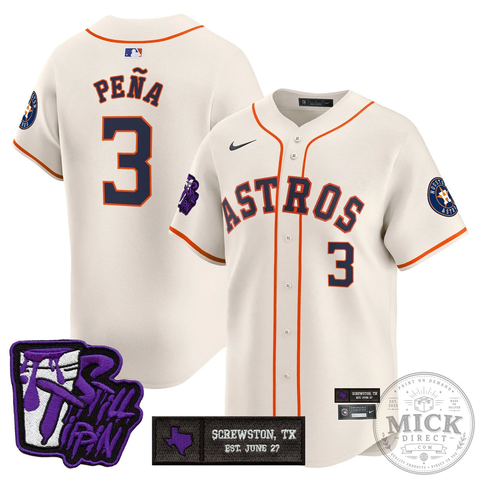 Houston Astros DJ Screw Still Tippin Orange Baseball Jersey 102 Houston Astros DJ Screw Still Tippin Orange Baseball Jersey