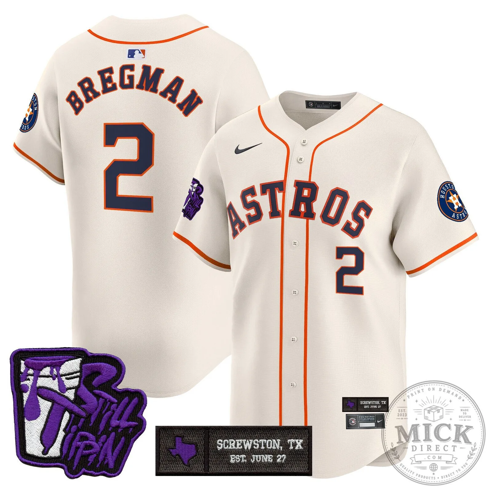 Houston Astros DJ Screw Still Tippin Orange Baseball Jersey 104 Houston Astros DJ Screw Still Tippin Orange Baseball Jersey