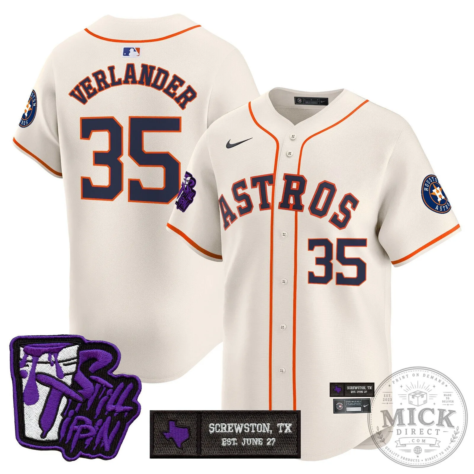 Houston Astros DJ Screw Still Tippin Orange Baseball Jersey 106 Houston Astros DJ Screw Still Tippin Orange Baseball Jersey