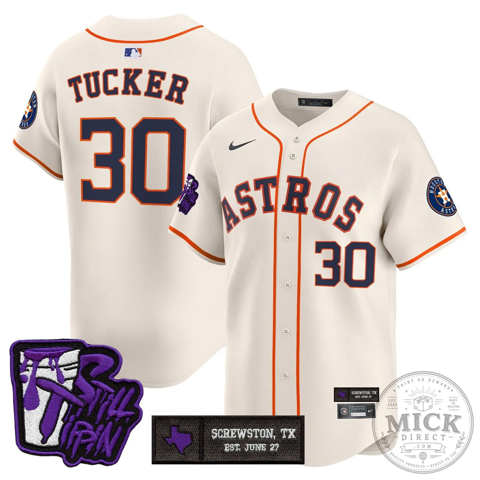 Houston Astros DJ Screw Still Tippin Orange Baseball Jersey 107 Houston Astros DJ Screw Still Tippin Orange Baseball Jersey