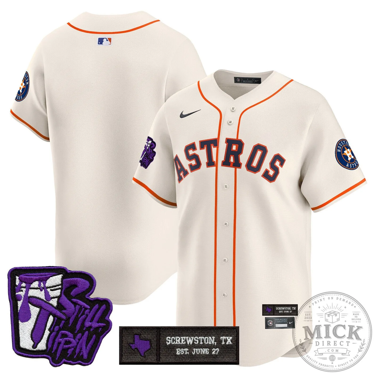 Houston Astros DJ Screw Still Tippin Orange Baseball Jersey 111 Houston Astros DJ Screw Still Tippin Orange Baseball Jersey