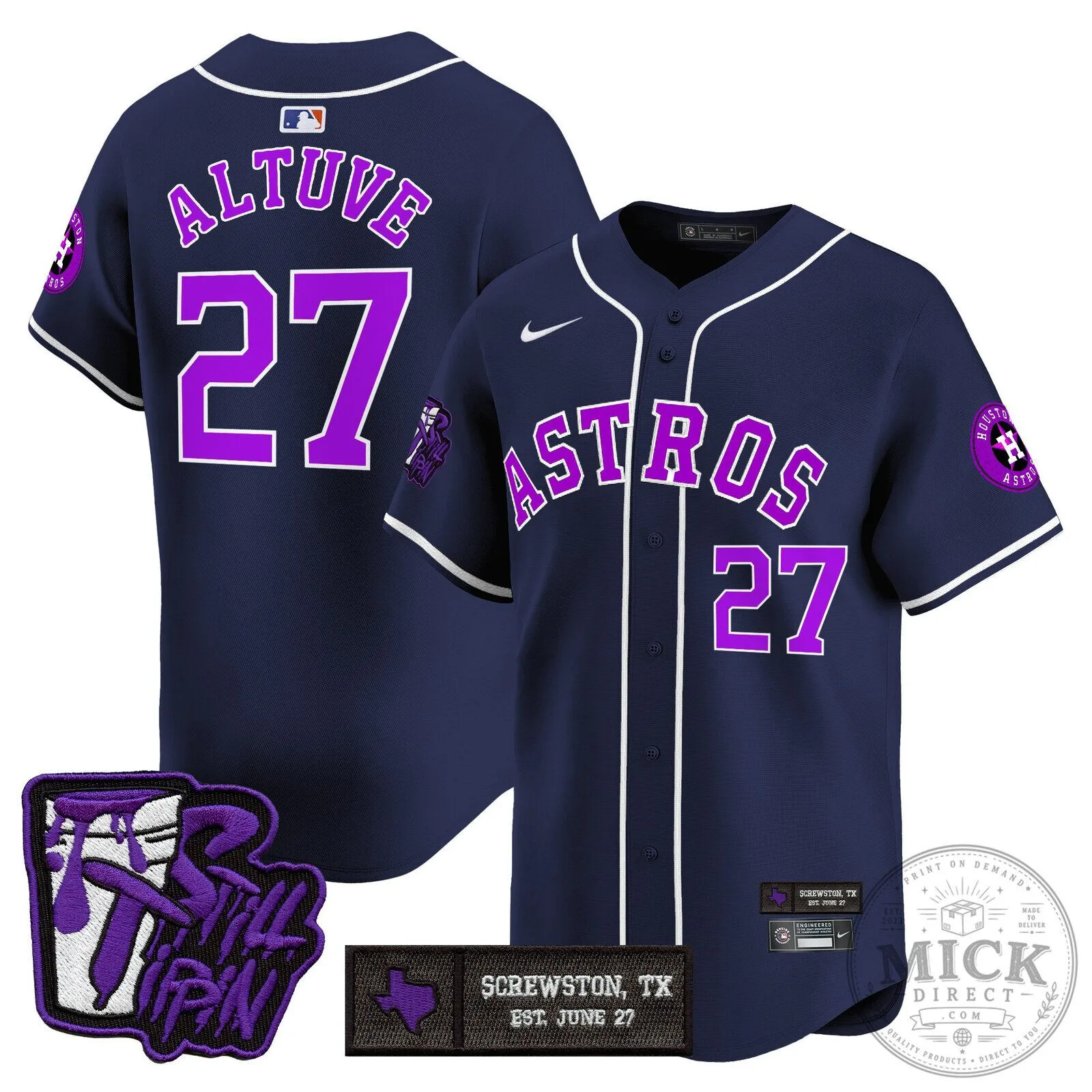 Houston Astros DJ Screw Still Tippin Orange Baseball Jersey 113 Houston Astros DJ Screw Still Tippin Orange Baseball Jersey