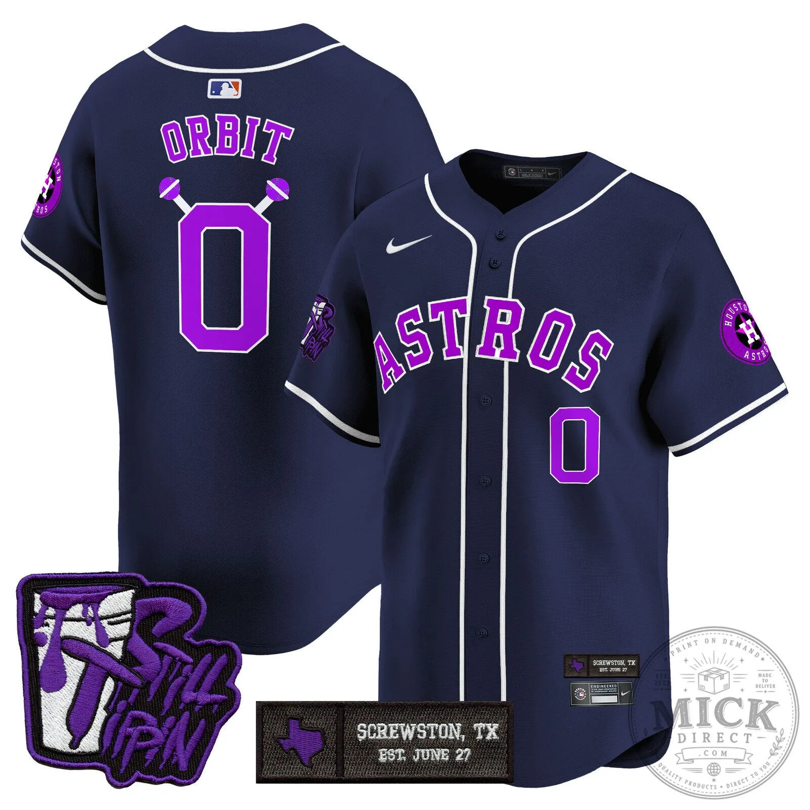 Houston Astros DJ Screw Still Tippin Orange Baseball Jersey 115 Houston Astros DJ Screw Still Tippin Orange Baseball Jersey