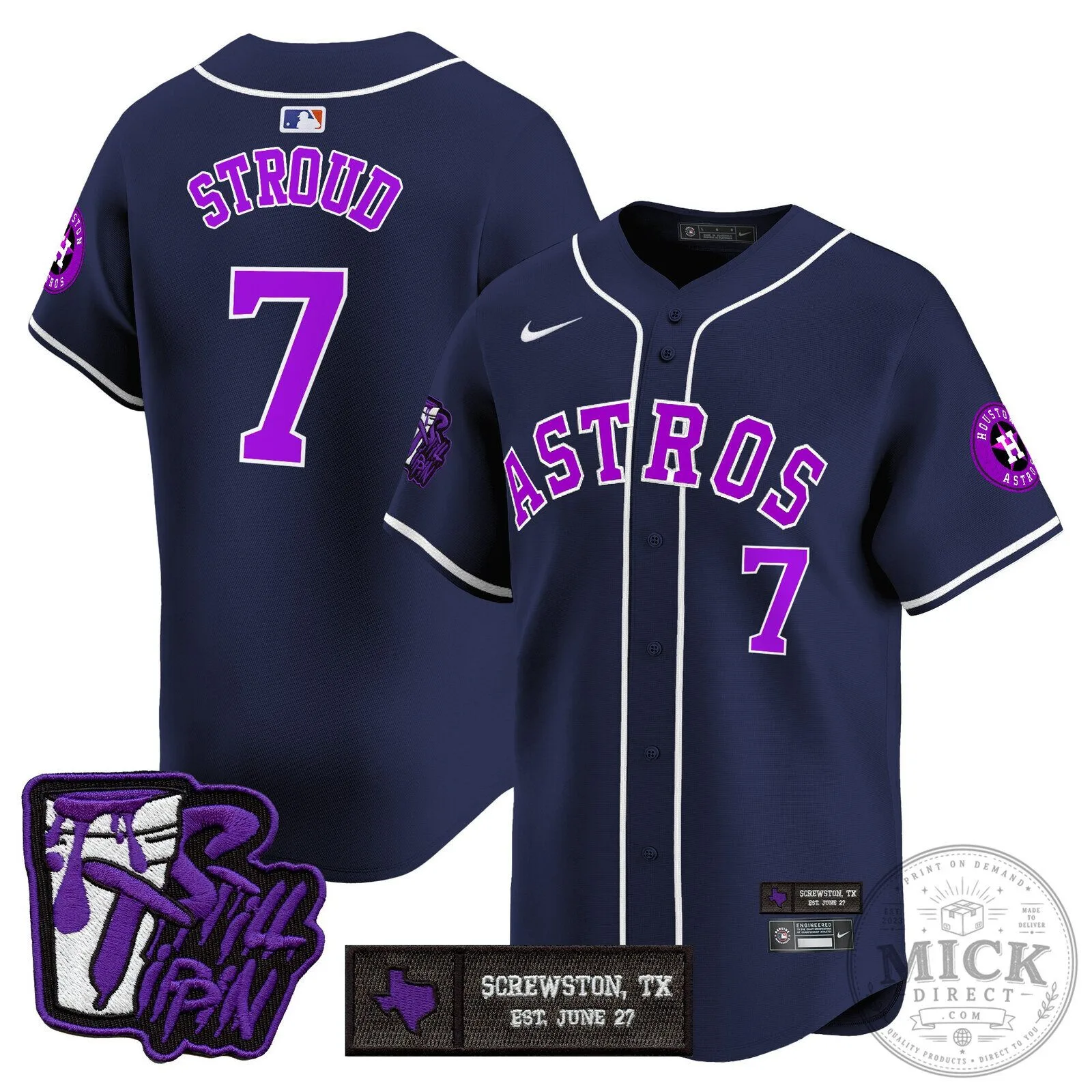 Houston Astros DJ Screw Still Tippin Orange Baseball Jersey 120 Houston Astros DJ Screw Still Tippin Orange Baseball Jersey