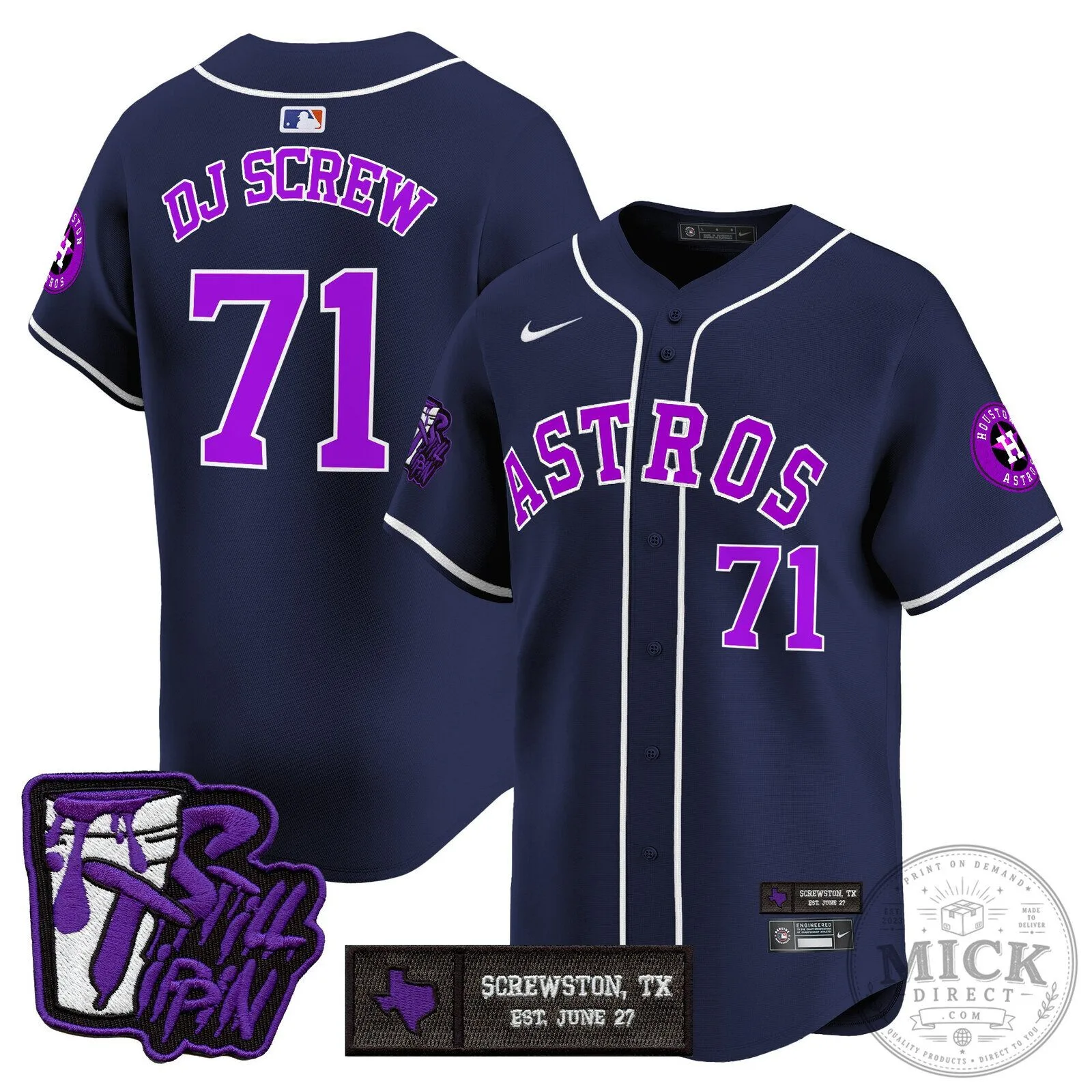 Houston Astros DJ Screw Still Tippin Orange Baseball Jersey 121 Houston Astros DJ Screw Still Tippin Orange Baseball Jersey