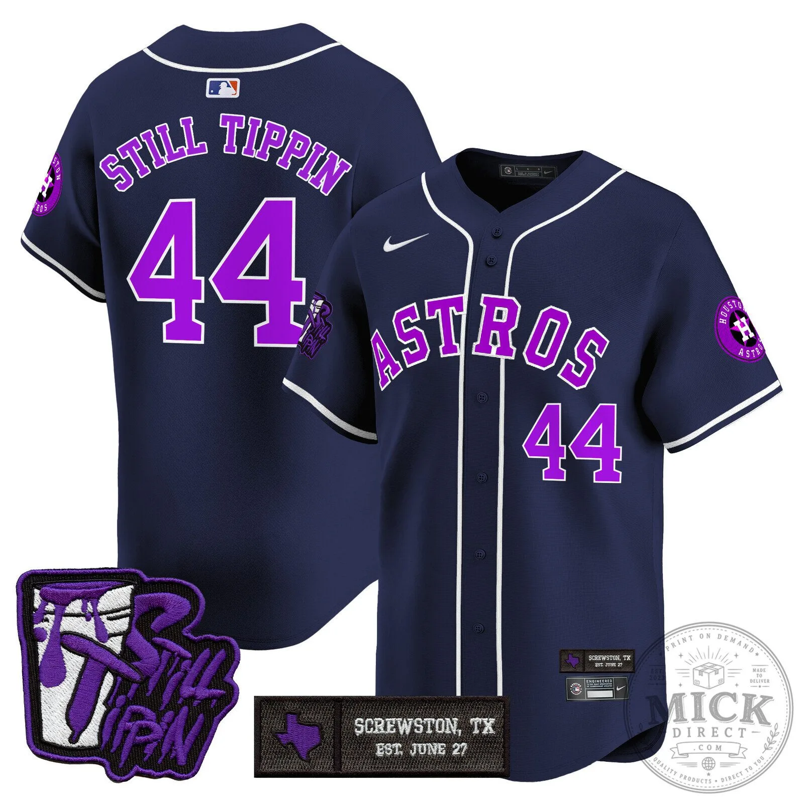 Houston Astros DJ Screw Still Tippin Orange Baseball Jersey 122 Houston Astros DJ Screw Still Tippin Orange Baseball Jersey