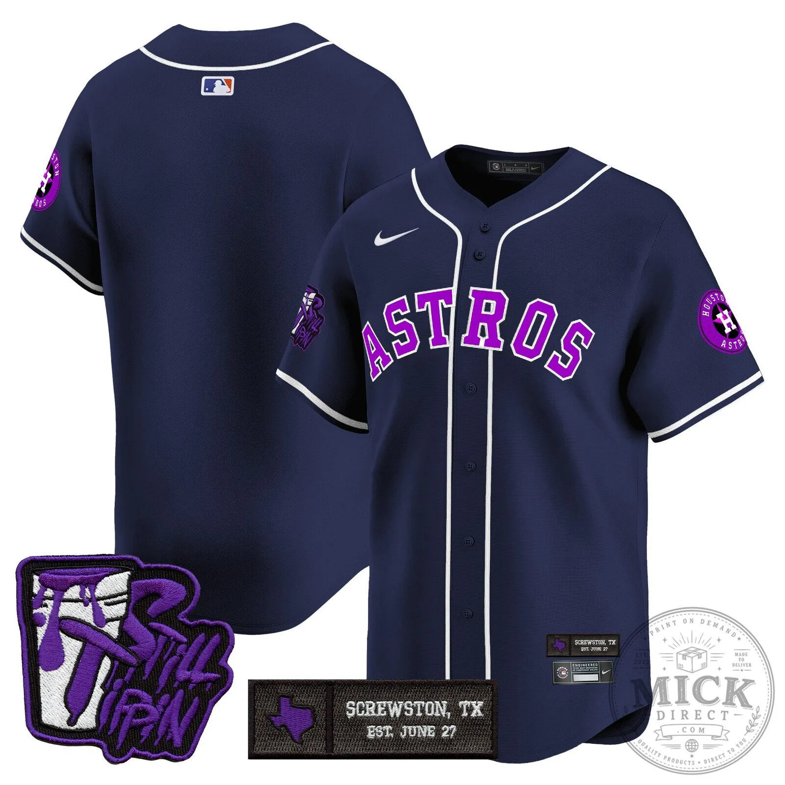 Houston Astros DJ Screw Still Tippin Orange Baseball Jersey 123 Houston Astros DJ Screw Still Tippin Orange Baseball Jersey
