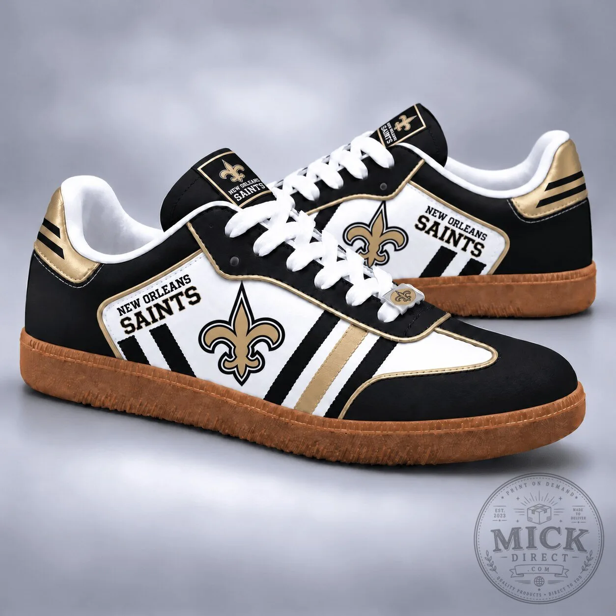 New Orleans Saints NFL Team Color Retro Samba Shoes