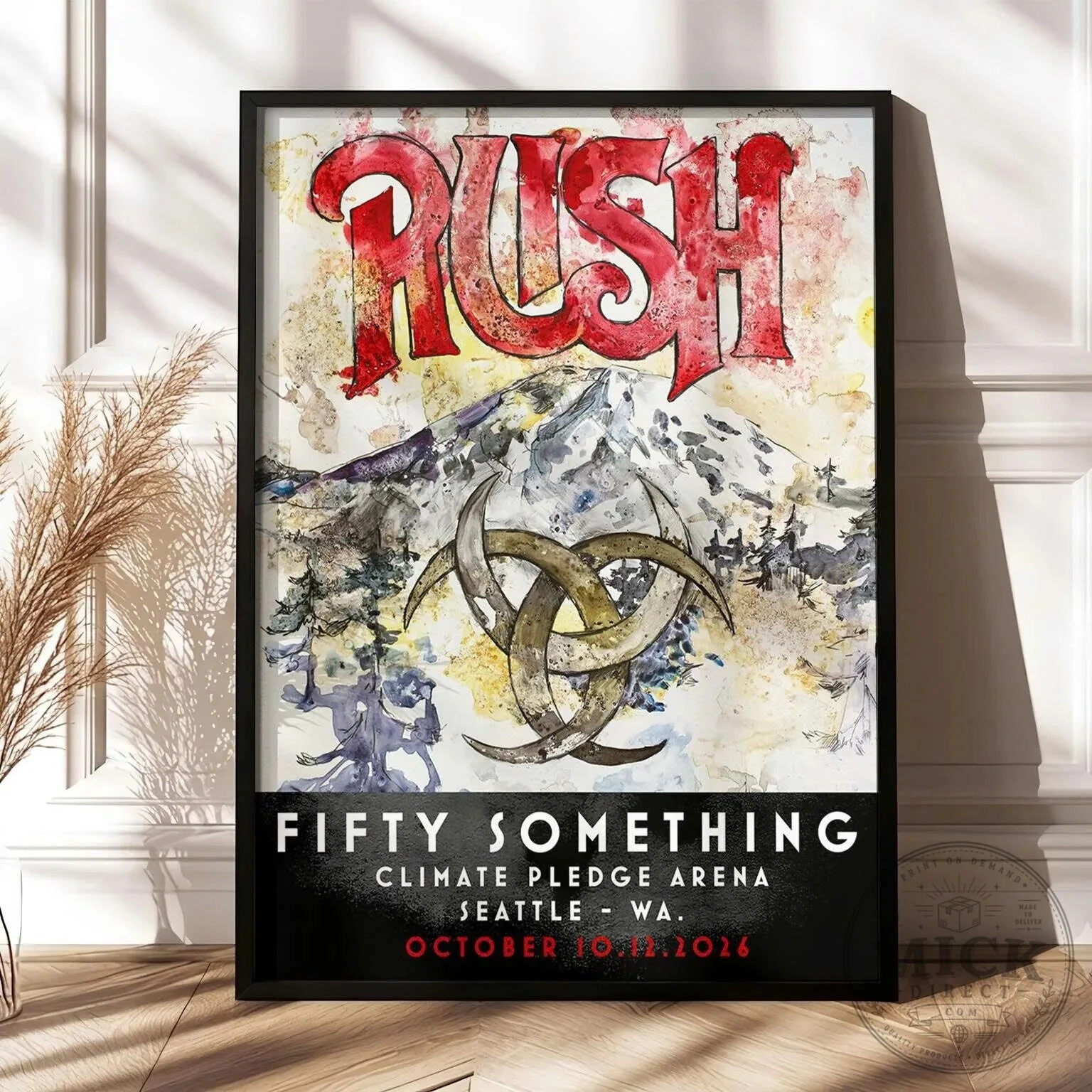 Rush Fifty Something Climate Pledge Arena Seattle 2026 Concert Tour Poster