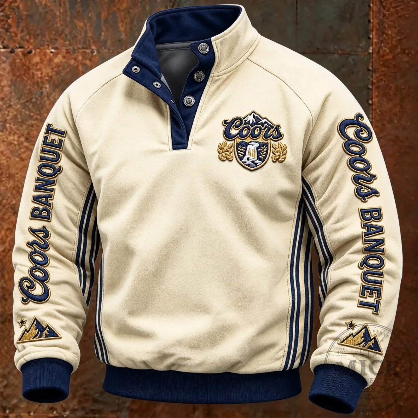 Coors Banquet Beer Vintage Style Embroidered Pullover Sweatshirt