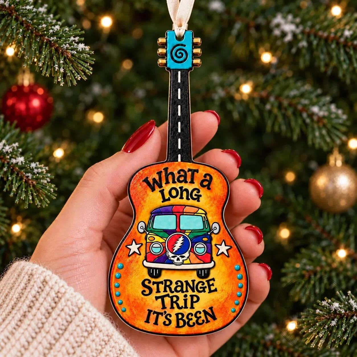 Grateful Dead What A Long Strange Trip It's Been Guitar Christmas Ornament 9 Grateful Dead What A Long Strange Trip It