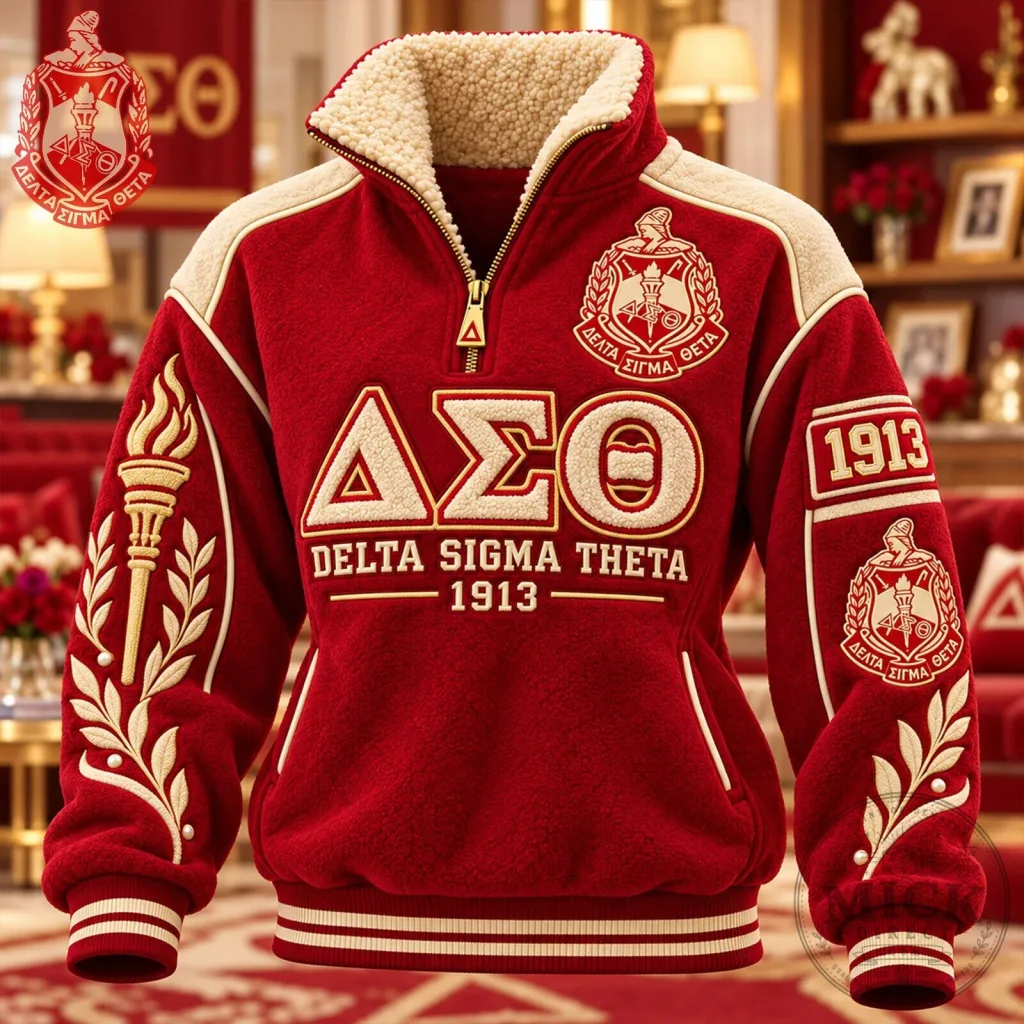 Delta Sigma Theta Sorority 1913 Sherpa Quarter-Zip Pullover 17 Delta Sigma Theta Sorority 1913 Sherpa Quarter-Zip Pullover