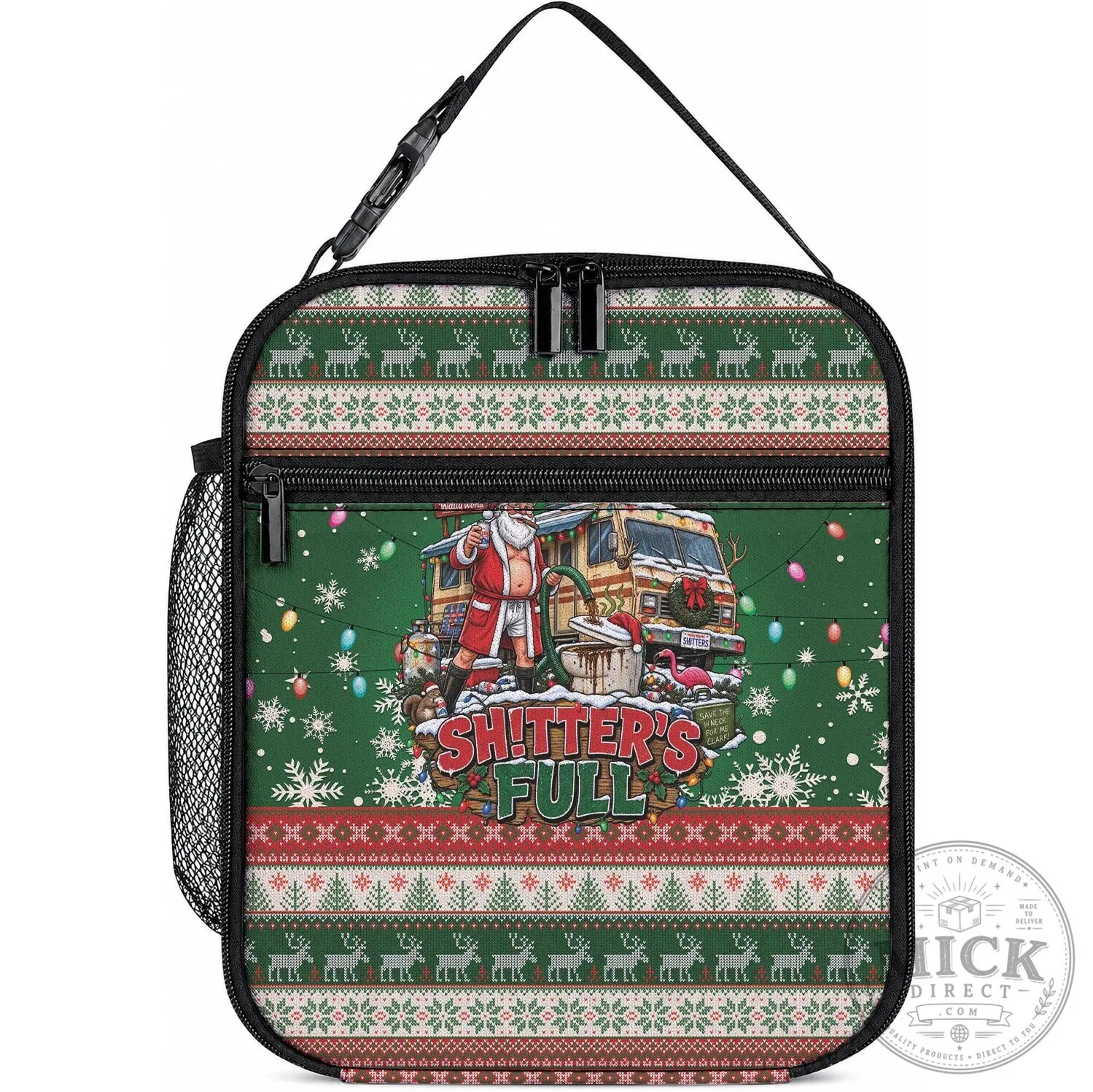 Christmas Vacation Shitter's Full Funny Ugly Sweater Pattern Lunch Bag