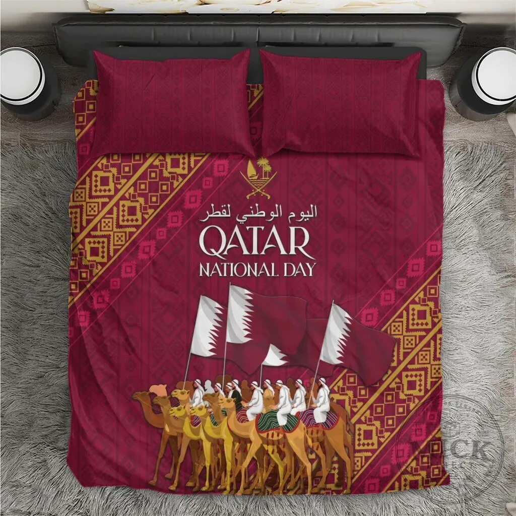 Qatar National Day Arabian Peninsula Camel Parade Bedding Set