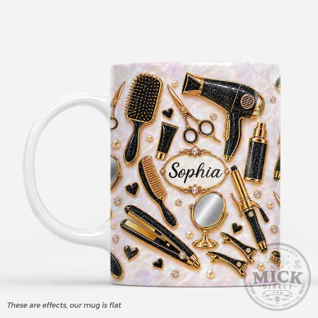 Personalized Hairdresser Tools and Accessories Pattern Coffee Mug 8 Personalized Hairdresser Tools and Accessories Pattern Coffee Mug