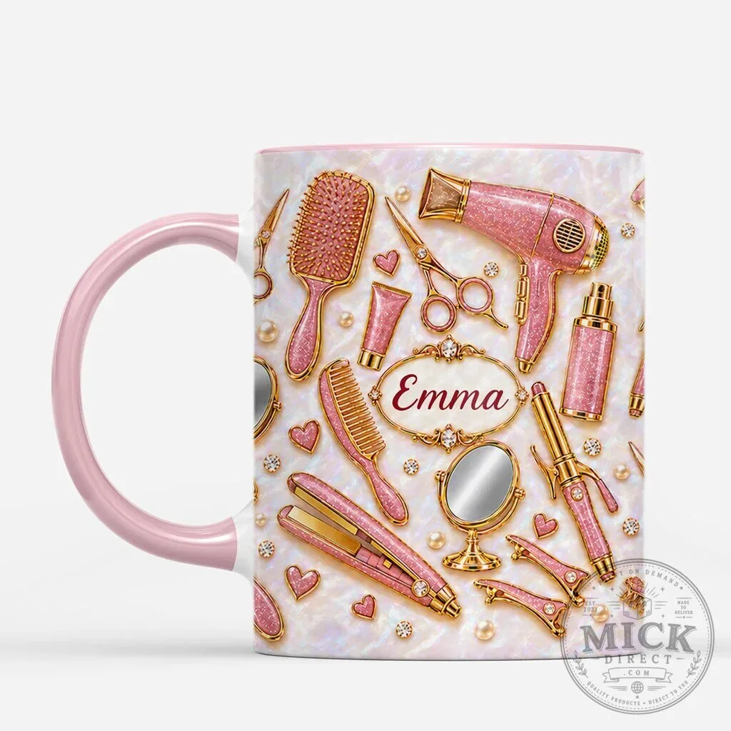 Personalized Hairdresser Tools and Accessories Pattern Coffee Mug 9 Personalized Hairdresser Tools and Accessories Pattern Coffee Mug
