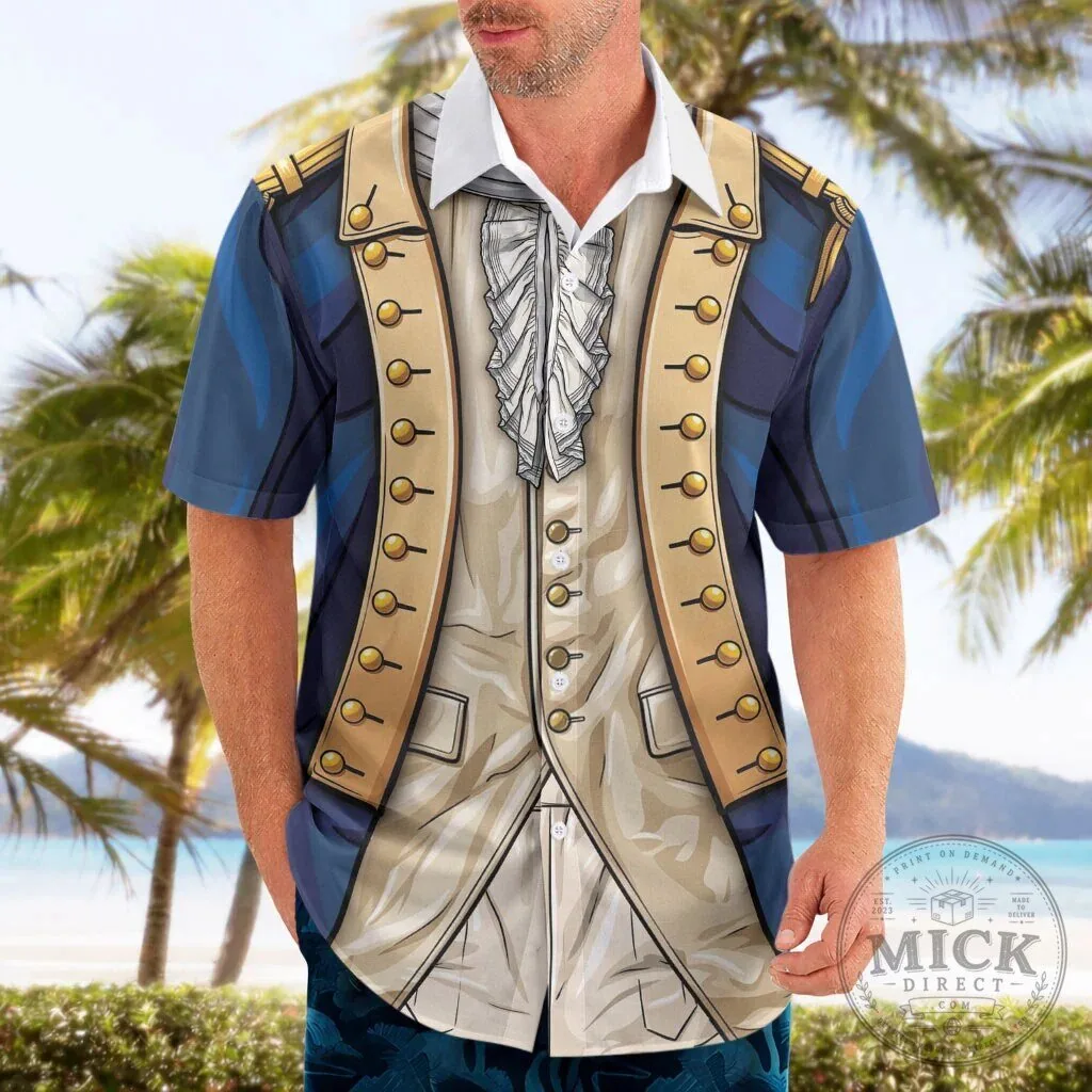 George Washington Continental Army Colonial Officer Costume Hawaiian Shirt 10 George Washington Continental Army Colonial Officer Costume Hawaiian Shirt