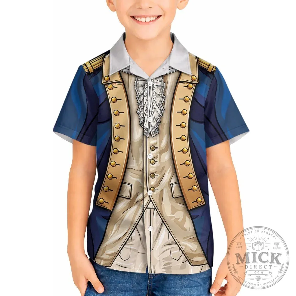 George Washington Continental Army Colonial Officer Costume Hawaiian Shirt 12 George Washington Continental Army Colonial Officer Costume Hawaiian Shirt