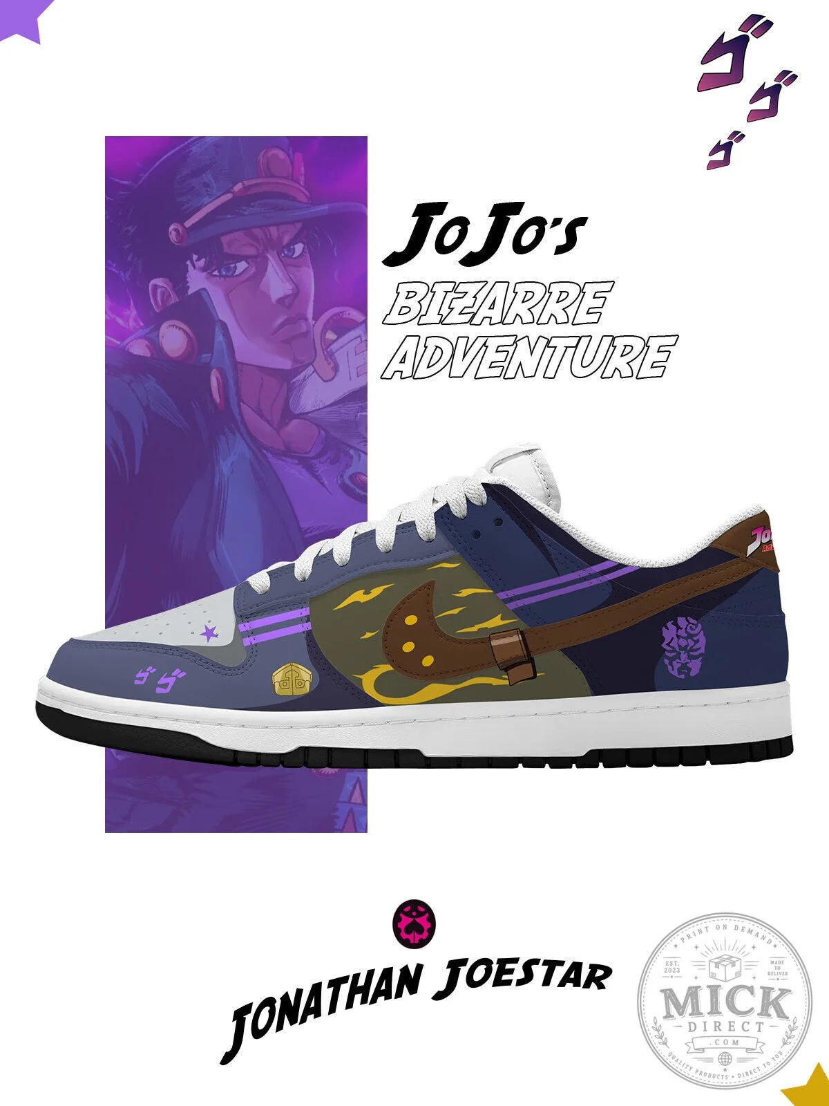 Jonathan Joestar JoJo's Bizarre Adventure Anime Inspired Sneakers