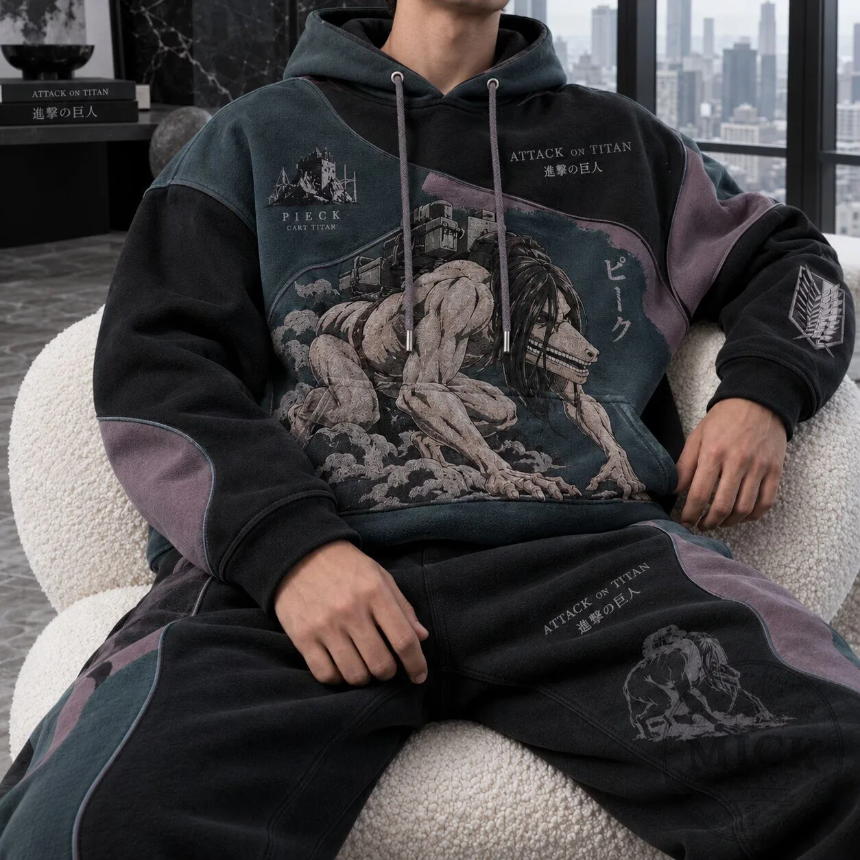 Attack on Titan Eren Yeager Founding Titan Anime Oversized Hoodie