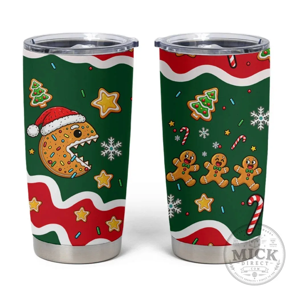 Christmas Gingerbread Man Cookie Arcade Game Holiday Tumbler