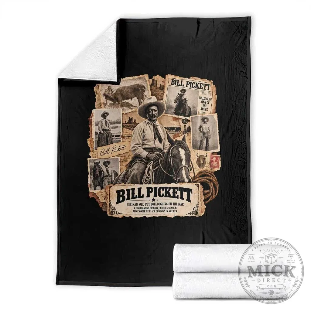 Bill Pickett Black Cowboy History Rodeo Pioneer Bulldogging Fleece Blanket