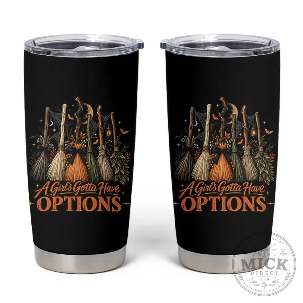 Funny Witch Broomsticks Halloween Graphic Tumbler Cup