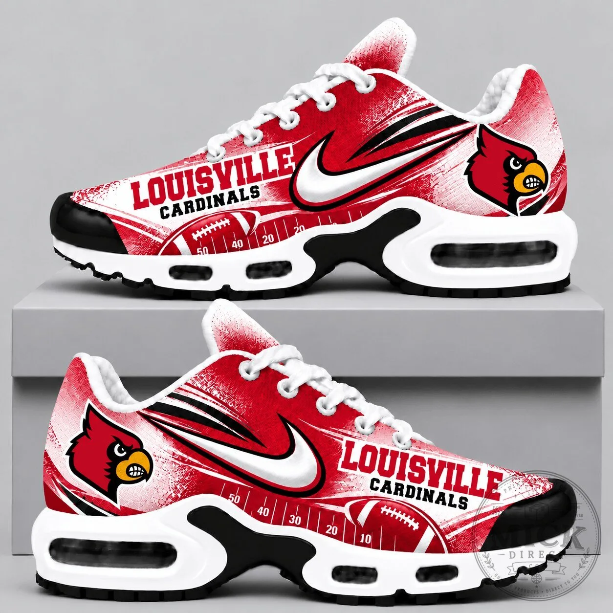 Louisville Cardinals NCAA Football Team Logo Red and White Air Max Shoes