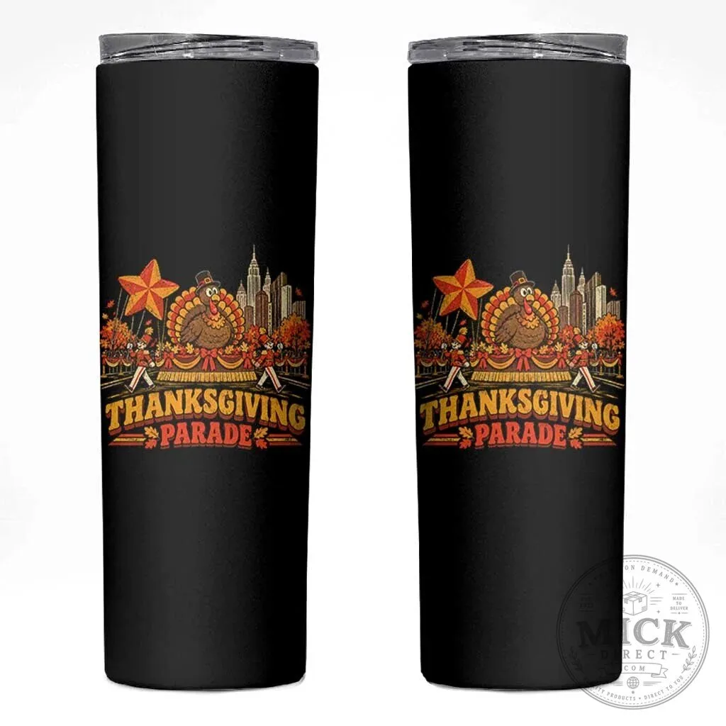 Thanksgiving Parade Turkey New York City Skyline Autumn Holiday Skinny Tumbler 1 Thanksgiving Parade Turkey New York City Skyline Autumn Holiday Skinny Tumbler