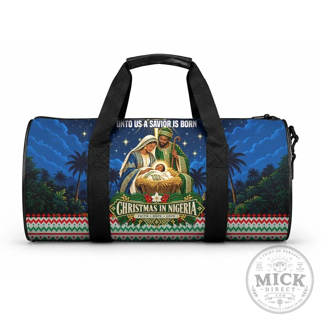 Christmas In Nigeria Nativity Scene Faith Hope Love Duffle Bag