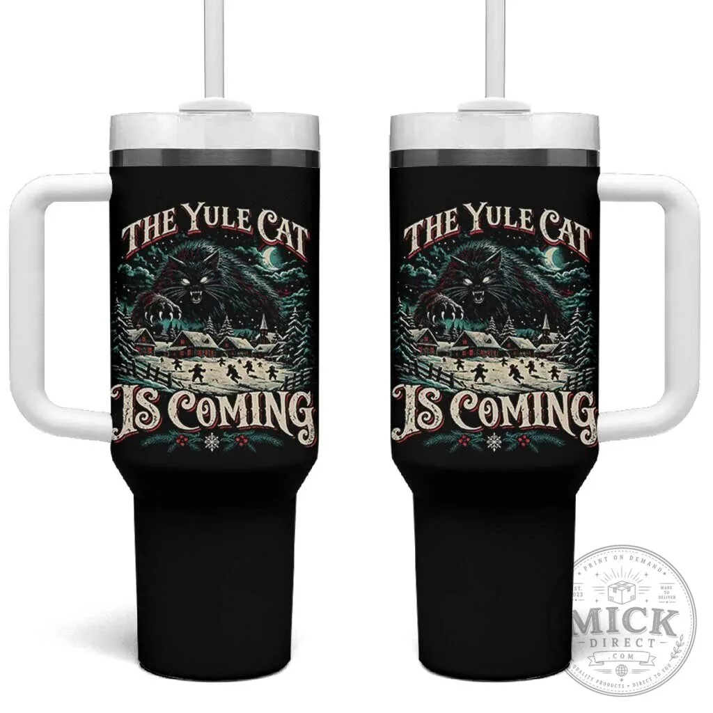 The Yule Cat Is Coming Icelandic Folklore Christmas Horror Tumbler With Handle